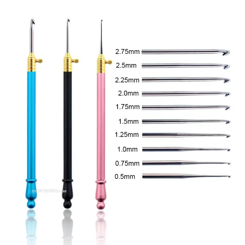 Embroidery Needles - 11Pcs/Set Interchangeable Crochet Hooks with 10