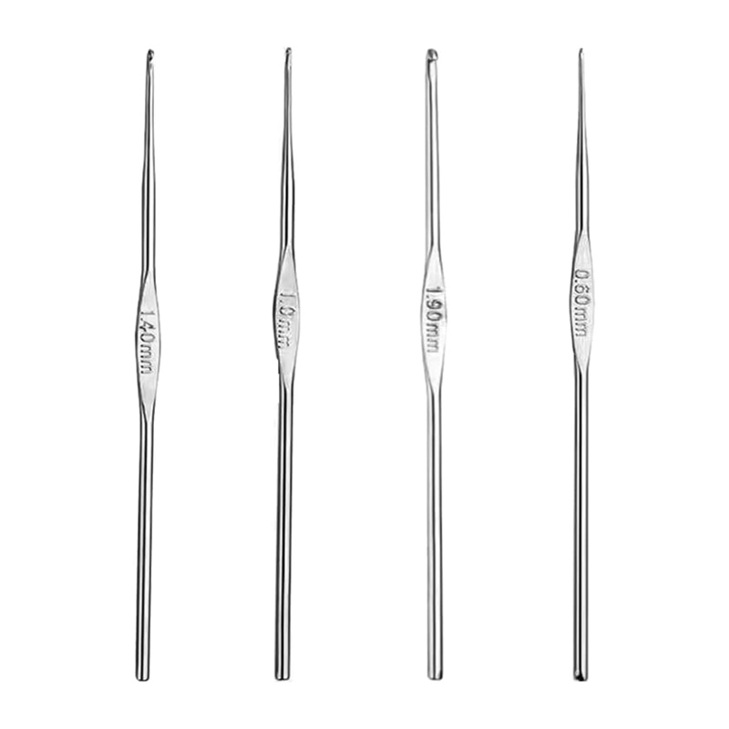 Embroidery Needles - 4 Pcs Stainless Steel Crochet Hooks