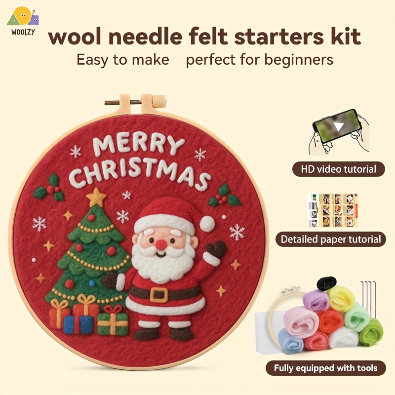 Embroidery Xmas Tree - Santa & Christmas Tree Felt Embroidery