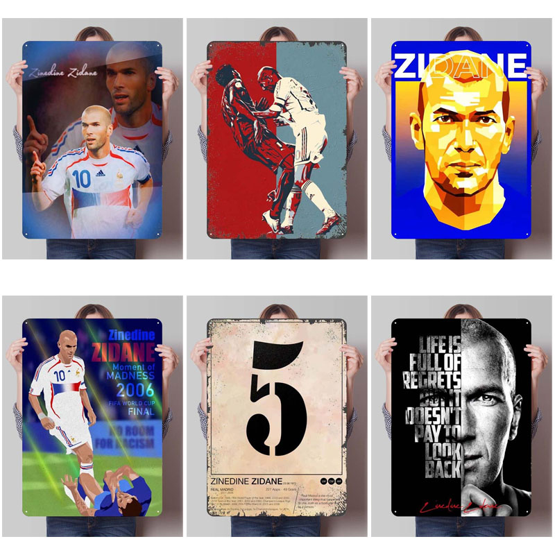 Embroidery Studio - Zinedine Zidane Poster Football Sports Tinplate