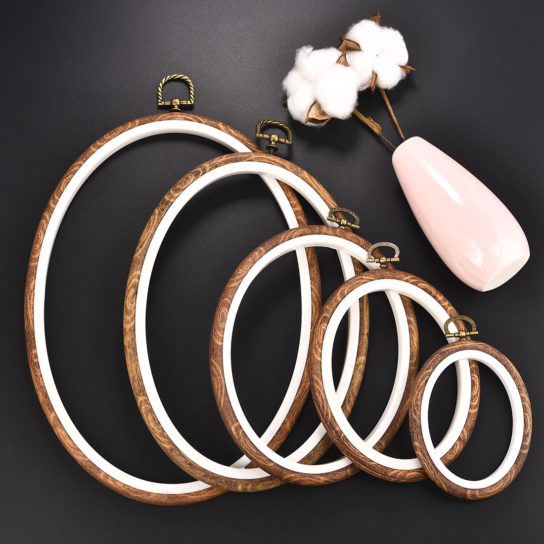 Embroidery Hoop Stand - Imitated Wood Round,Oval Different Size Decorative