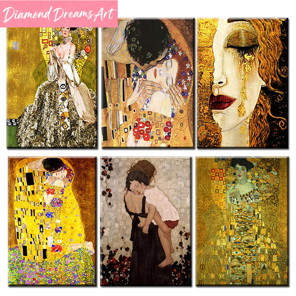 Embroidery Kit Set - Love Kiss Diamond Painting Gustav Klimt
