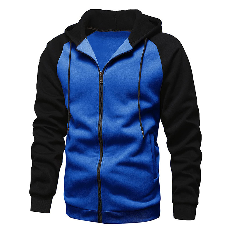 Embroidery Zip Up Hoodie - men's Retro Embroidery Hoodies Autumn Winter