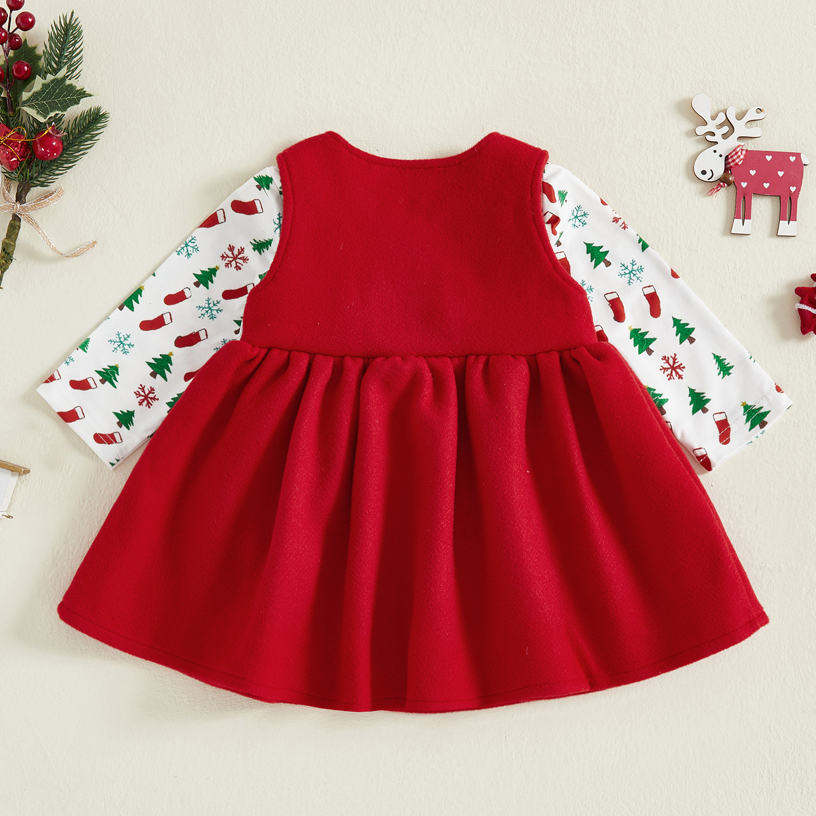 Baby Girls Christmas Outfit Lo – Embroidery Xmas Tree recenzja i cena