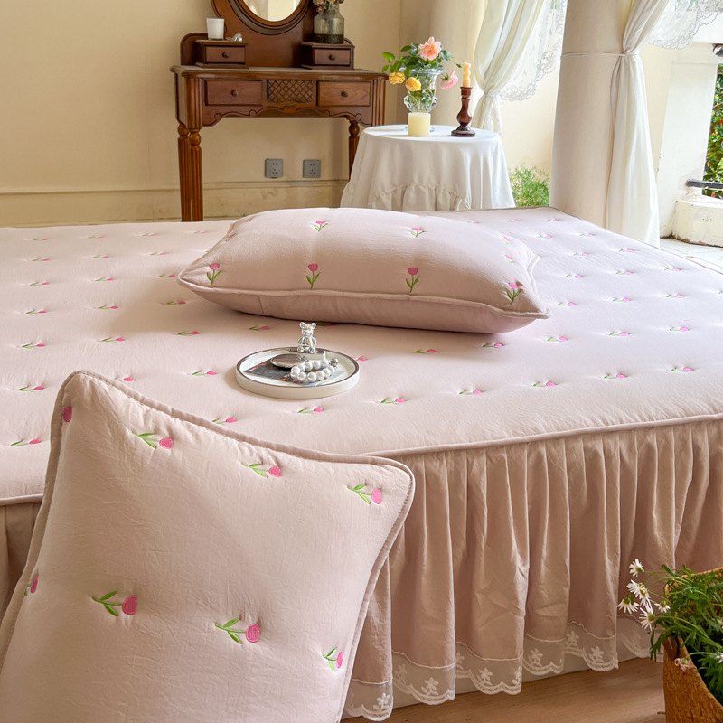 Thicken Quilted Cotton Bed Ski – Embroidery Quilt Cover recenzja i cena