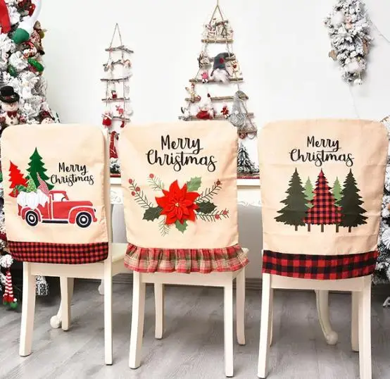 4/6/8pcs Christmas Chair Cover – Embroidery Xmas Tree recenzja i cena