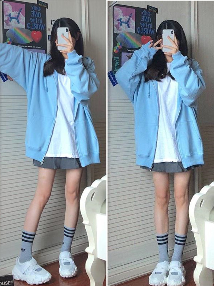 Oversized Hooded Sweatshirts K – Embroidery Zip Up Hoodie recenzja i cena
