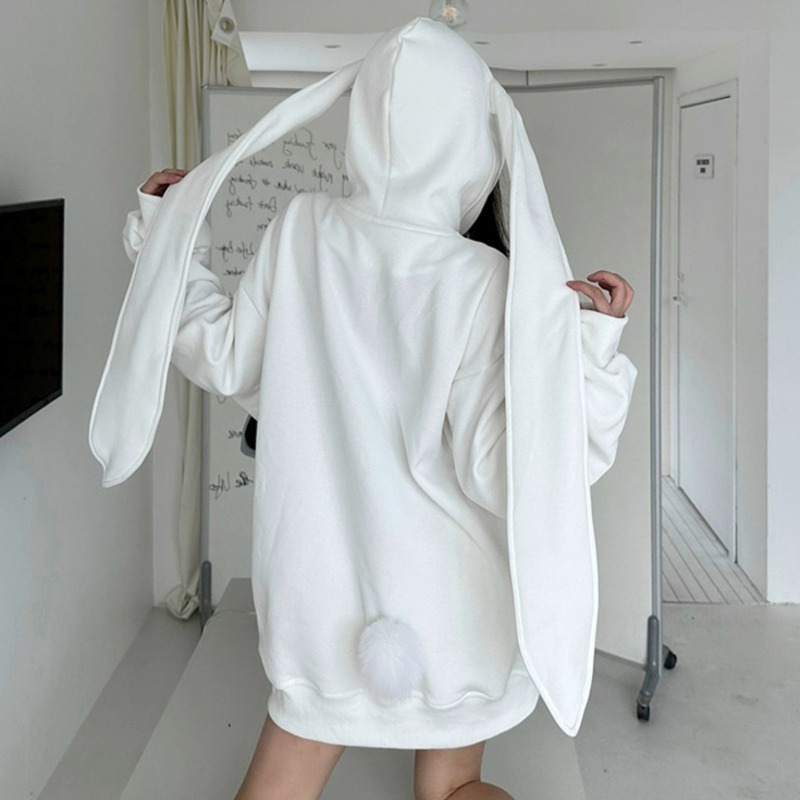 2025 Autumn Kawaii Bunny Big E – Embroidery Zip Up Hoodie recenzja i cena