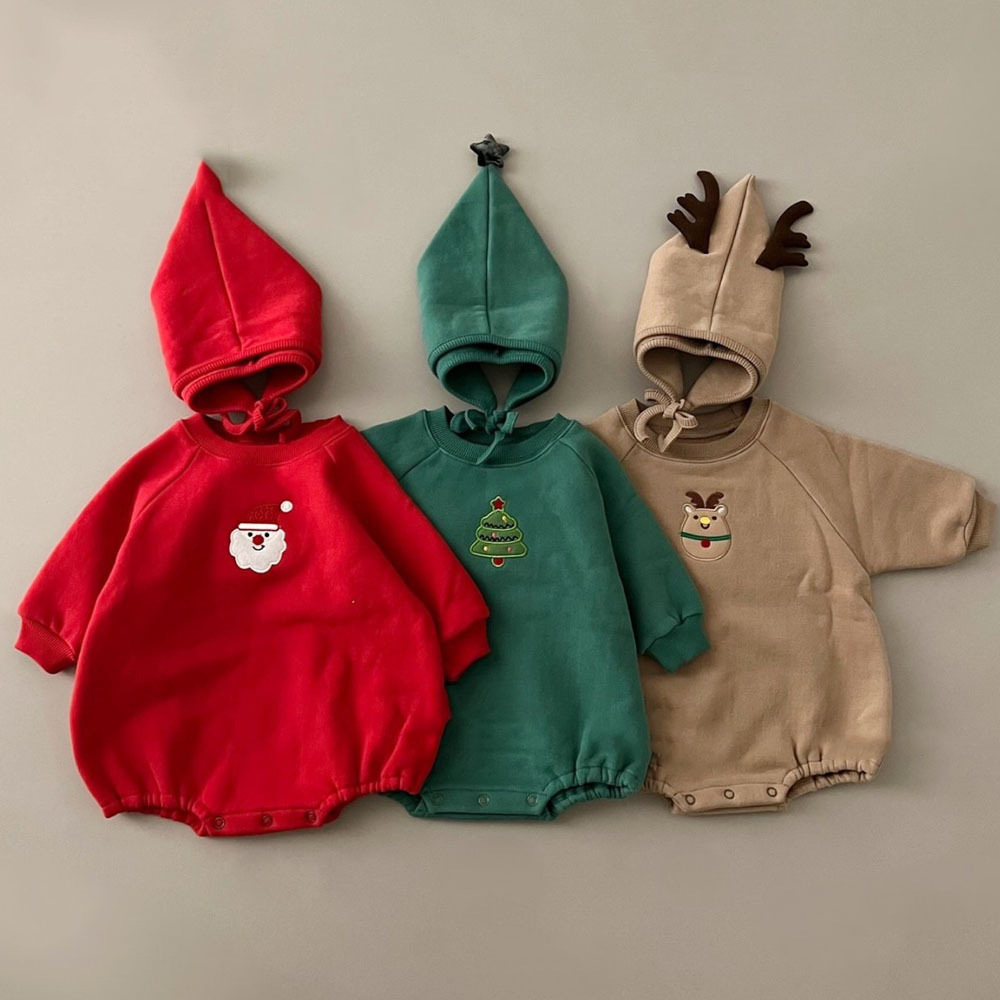 Baby Christmas Romper with Hat – Embroidery Xmas Tree recenzja i cena