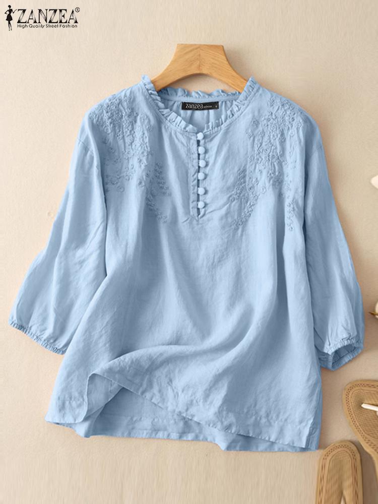 ZANZEA Summer Vintage Shirts E – Embroidery Job recenzja i cena