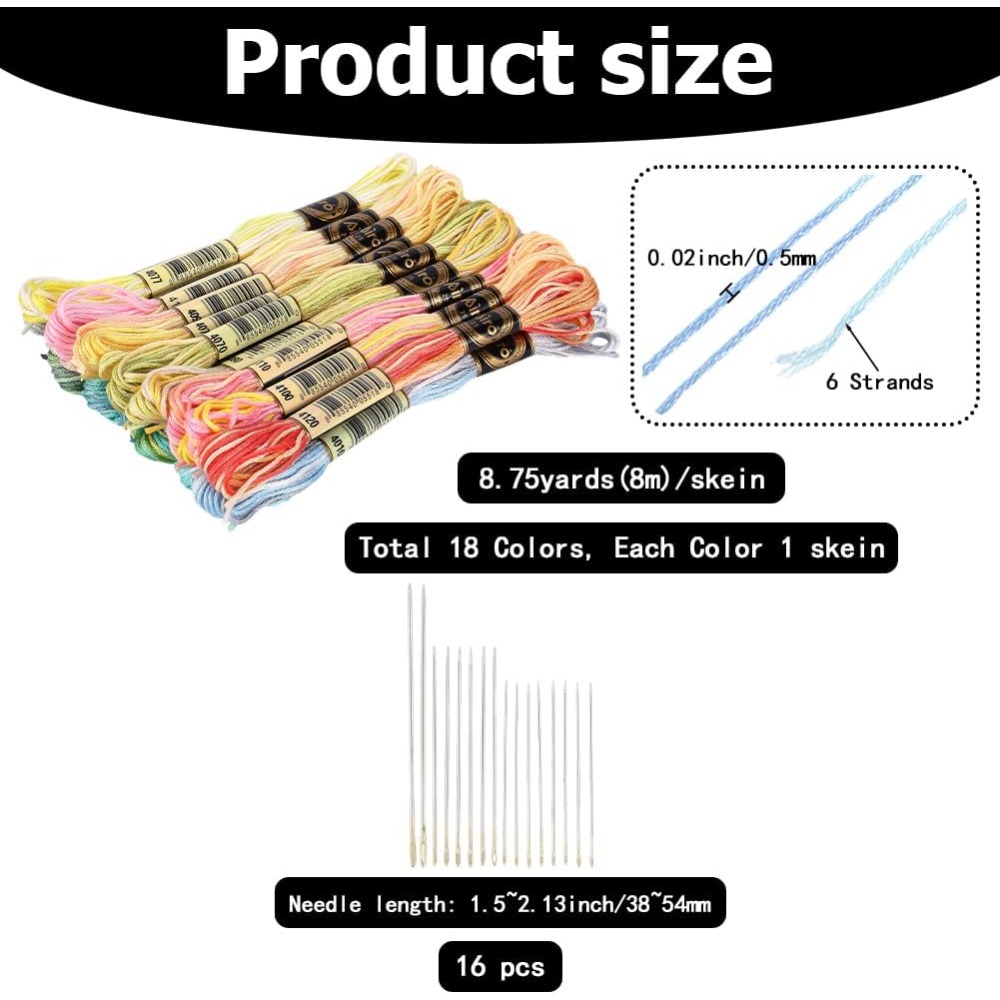 18 Skeins 6-Ply Polyester Embr – Embroidery Needles recenzja i cena