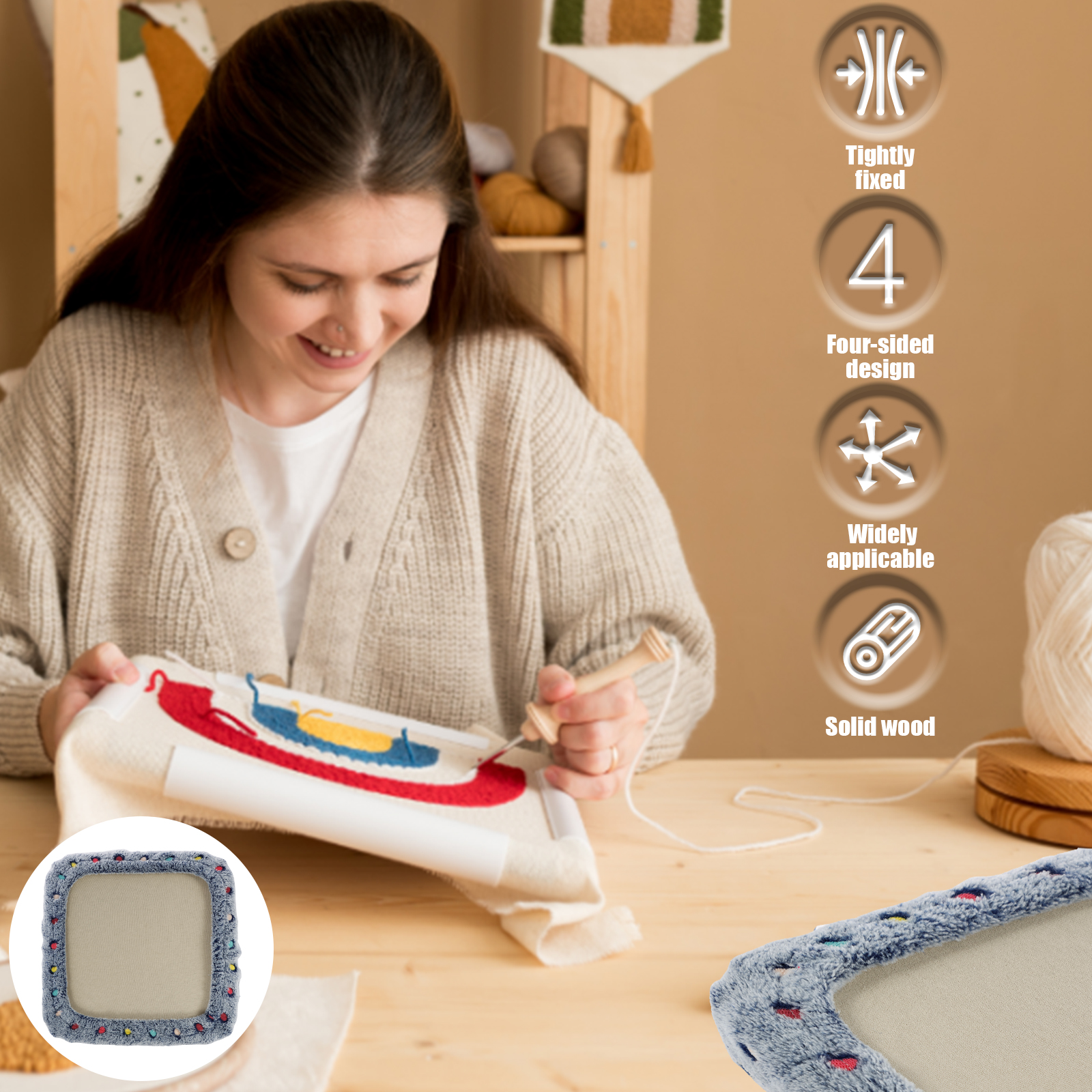 Punch Needle Frame Square Embr – Embroidery Hoop Stand recenzja i cena
