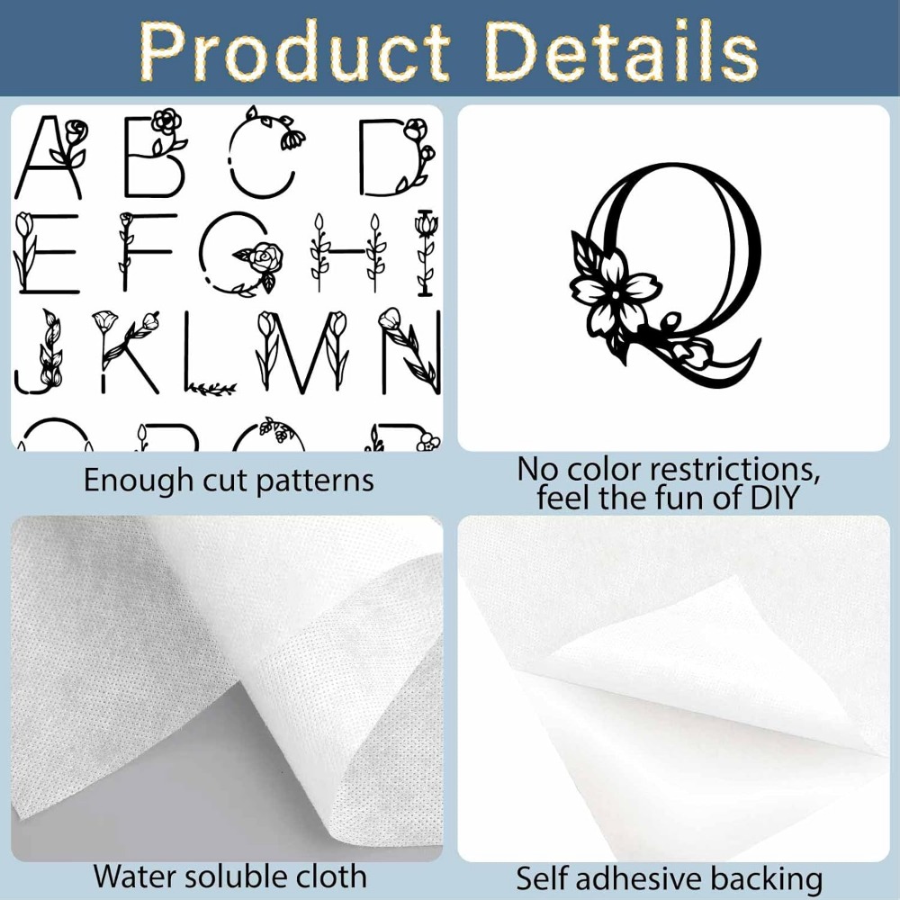 Letter A-Z Water Soluble Embro – Embroidery Paper recenzja i cena