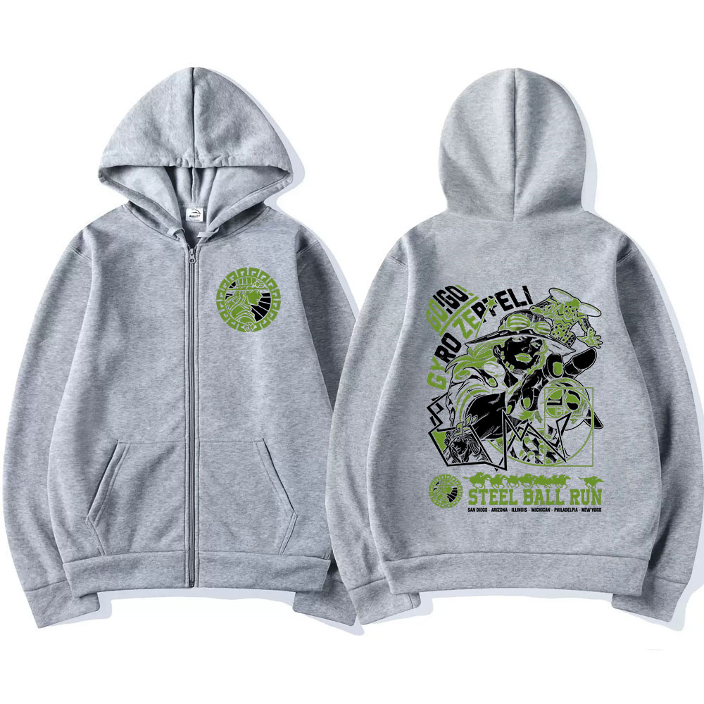 Anime Jojo Bizarre Adventure Z – Embroidery Zip Up Hoodie recenzja i cena