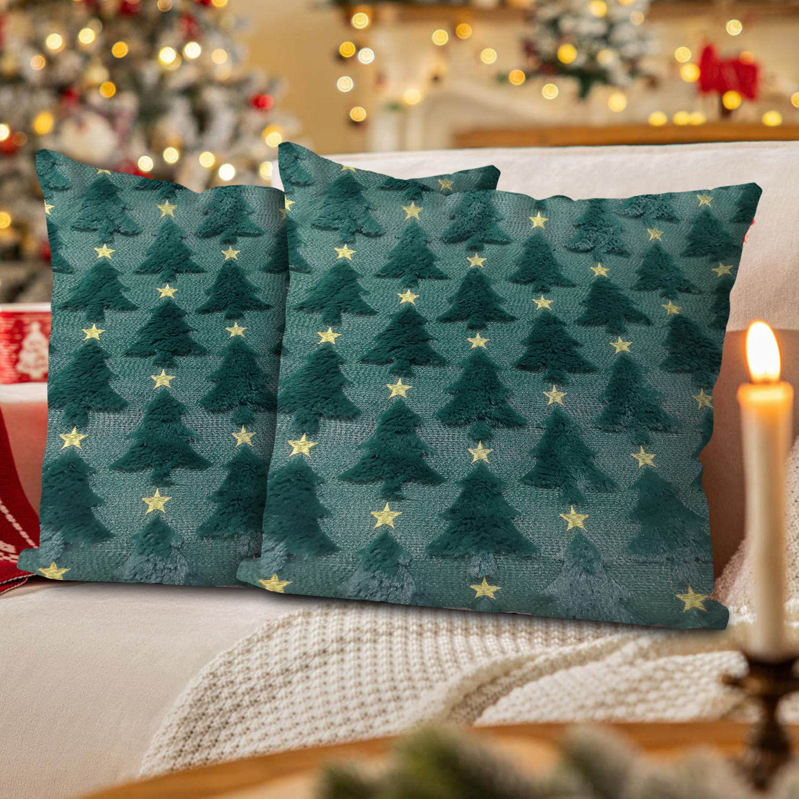 1/2PCS Christmas Tree Pillow C – Embroidery Xmas Tree recenzja i cena