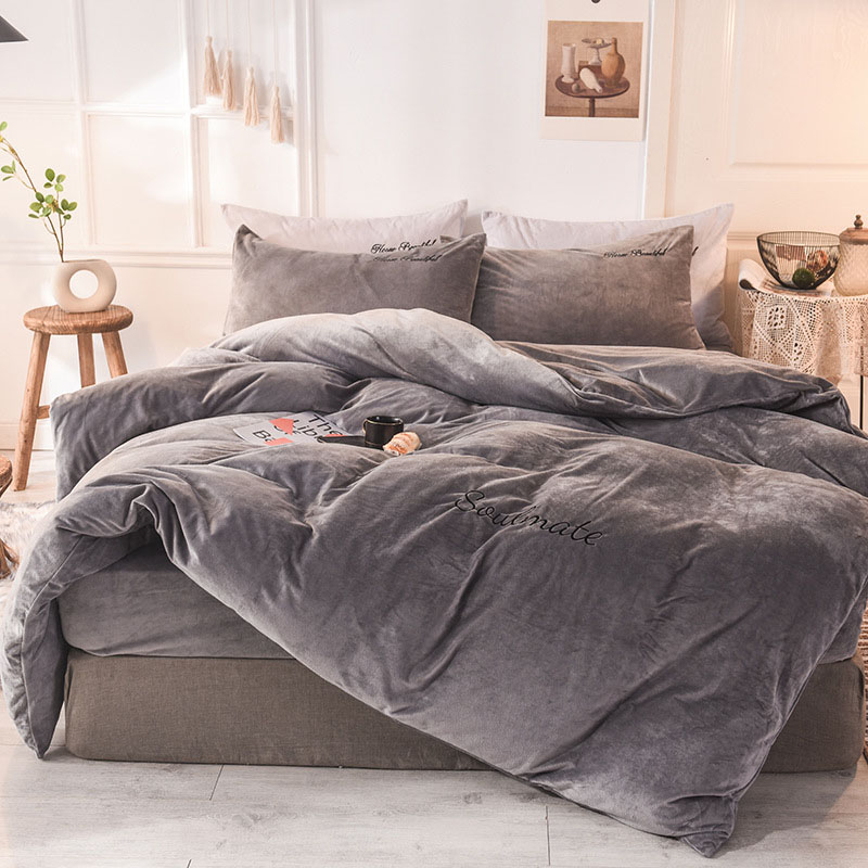 Coral Fleece Duvet Cover Winte – Embroidery Quilt Cover recenzja i cena