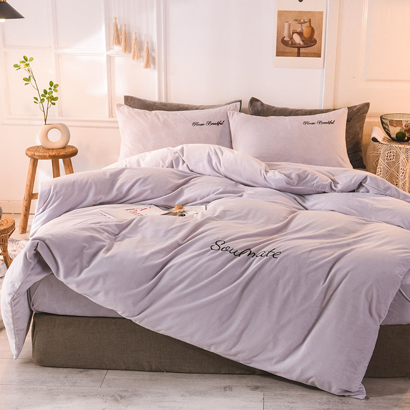 Coral Fleece Duvet Cover Winte – Embroidery Quilt Cover recenzja i cena