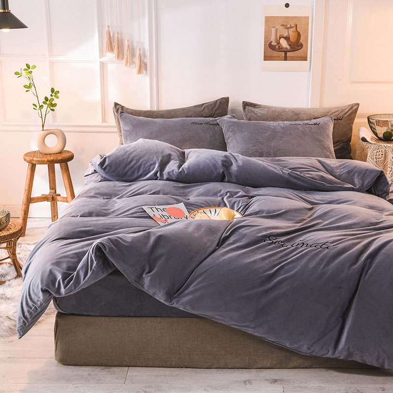 Coral Fleece Duvet Cover Winte – Embroidery Quilt Cover recenzja i cena