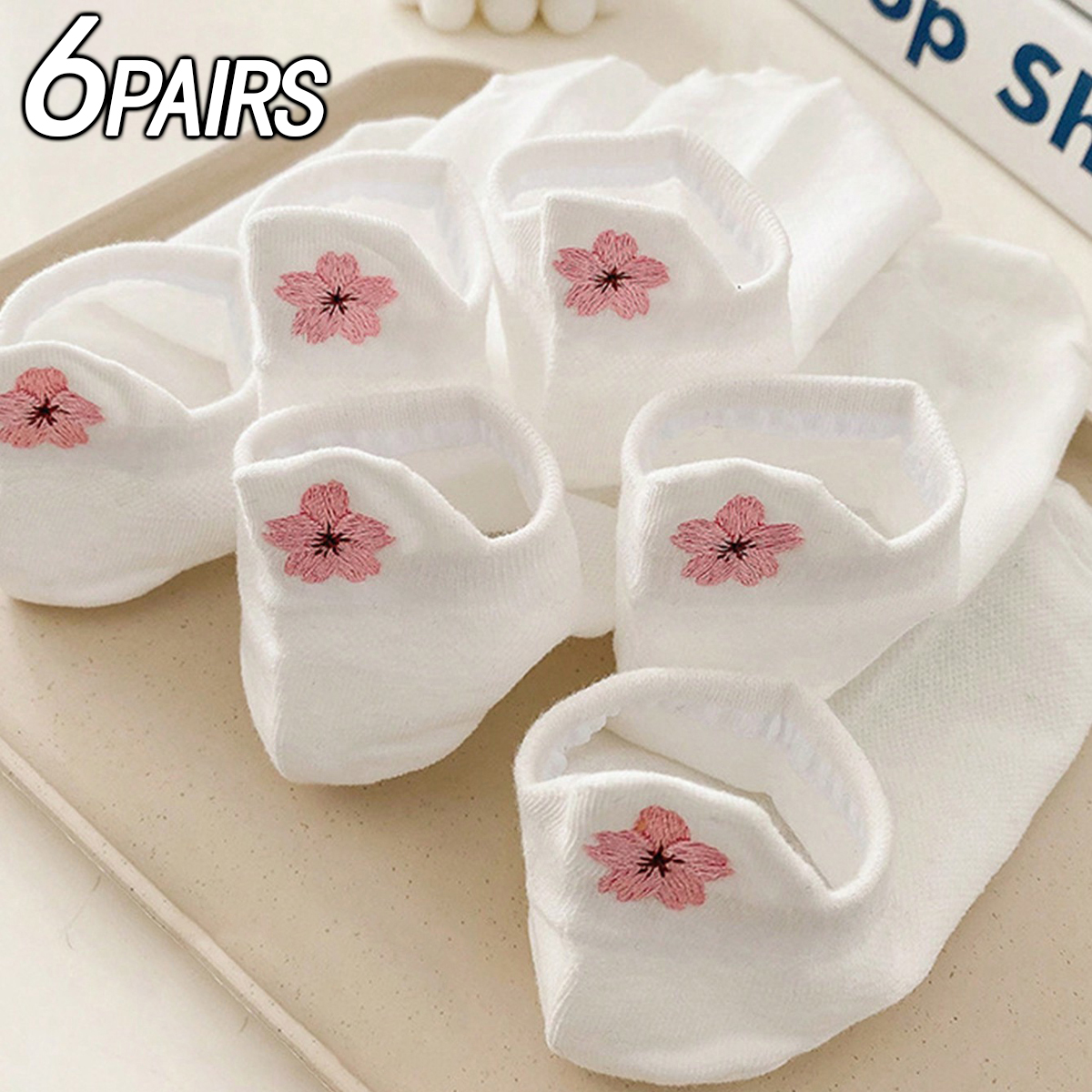 6 pairs of white Ankle Socks w – Embroidery Moisturizer recenzja i cena