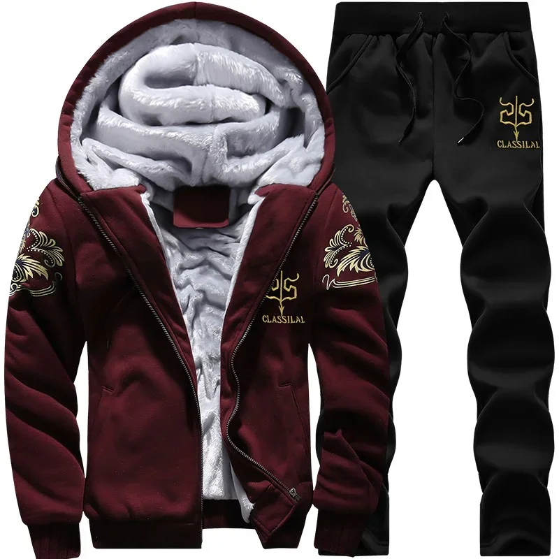Autumn Winter Men's Sports Set – Embroidery Zip Up Hoodie recenzja i cena