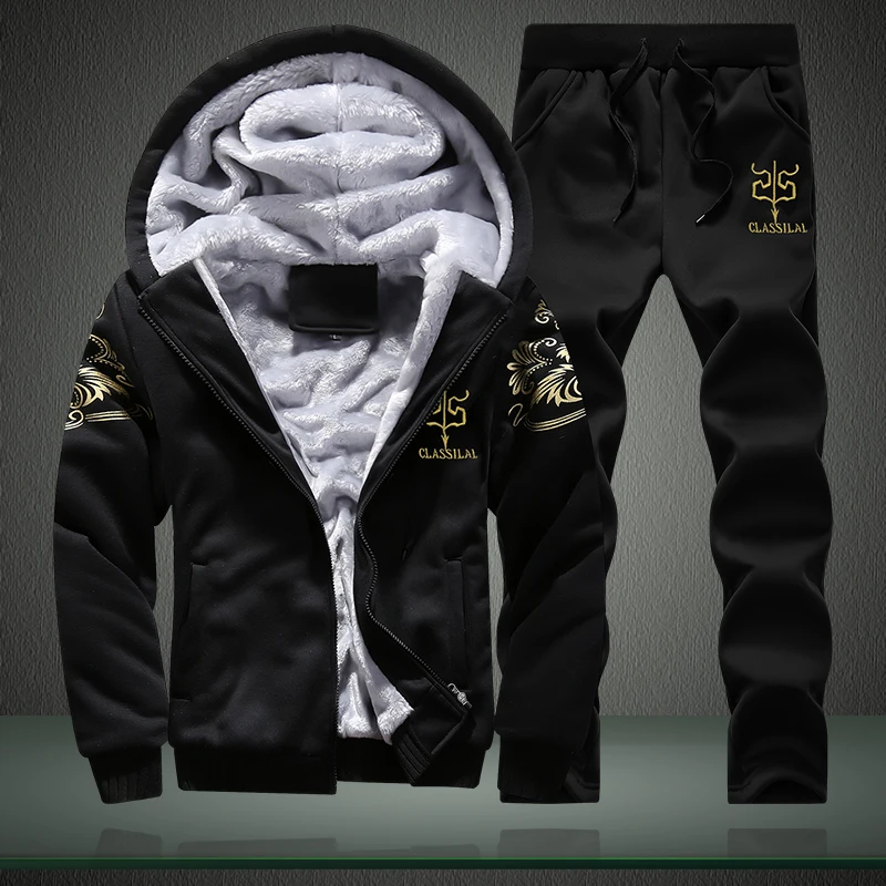 Autumn Winter Men's Sports Set – Embroidery Zip Up Hoodie recenzja i cena