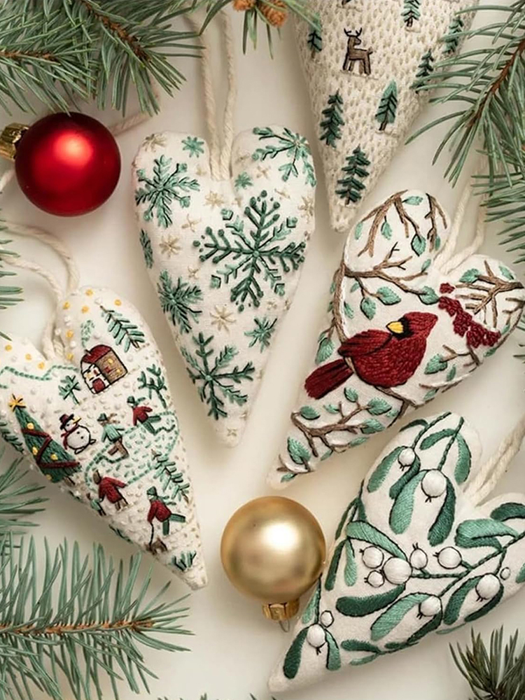 8Pcs Embroidery Christmas Orna – Embroidery Xmas Tree recenzja i cena