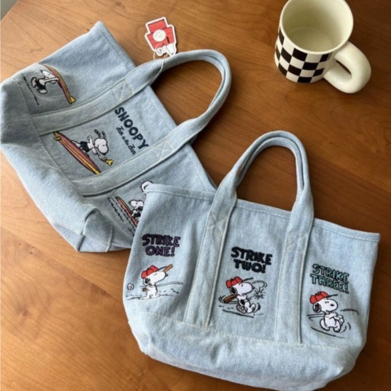 New Snoopy Comic Denim Tote, L – Embroidery Job recenzja i cena