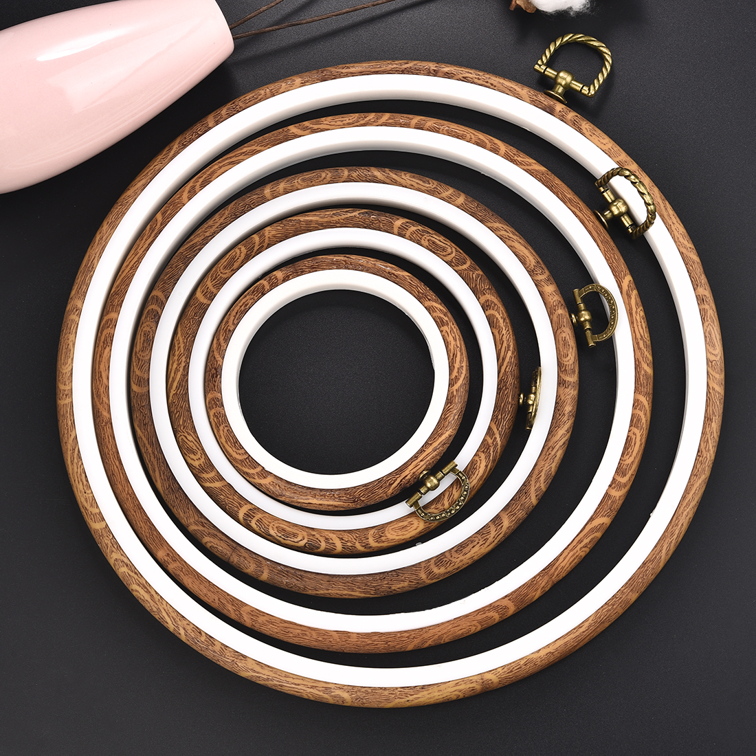 Imitated Wood Round,Oval Diffe – Embroidery Hoop Stand recenzja i cena