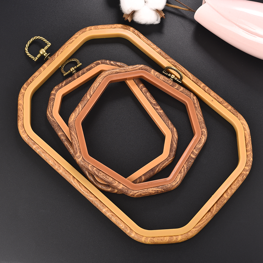 Imitated Wood Round,Oval Diffe – Embroidery Hoop Stand recenzja i cena