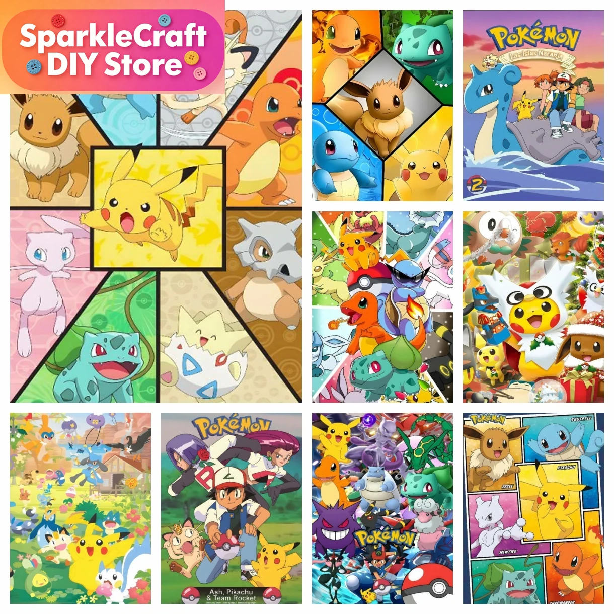 1pc frameless Cartoon Pokemon  – Embroidery Kit Set recenzja i cena