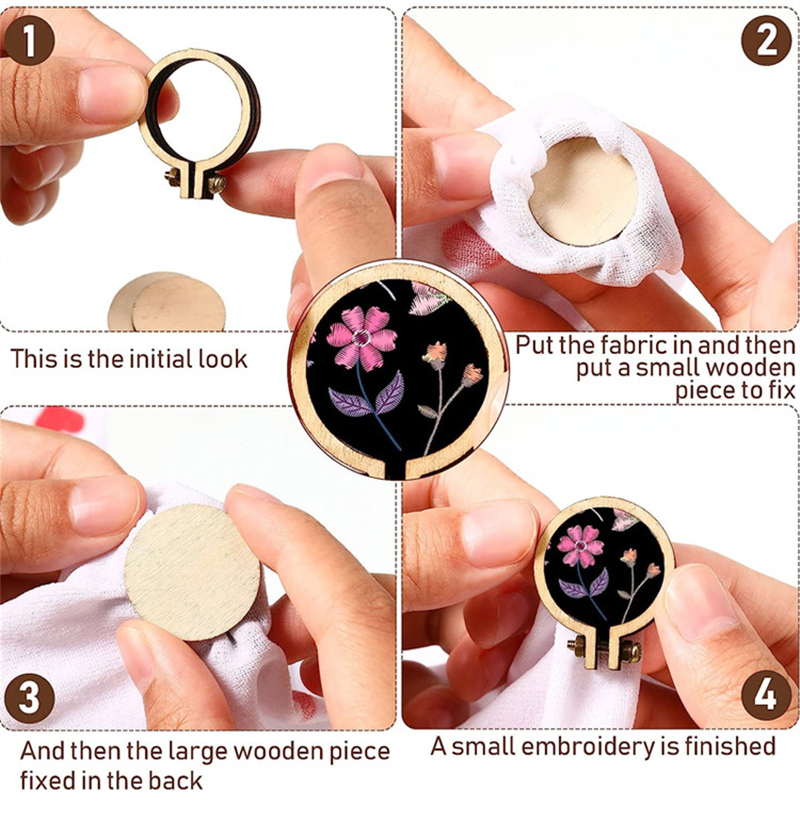 5pcs Mini Wood Embroidery Hoop – Embroidery Hoop Stand recenzja i cena