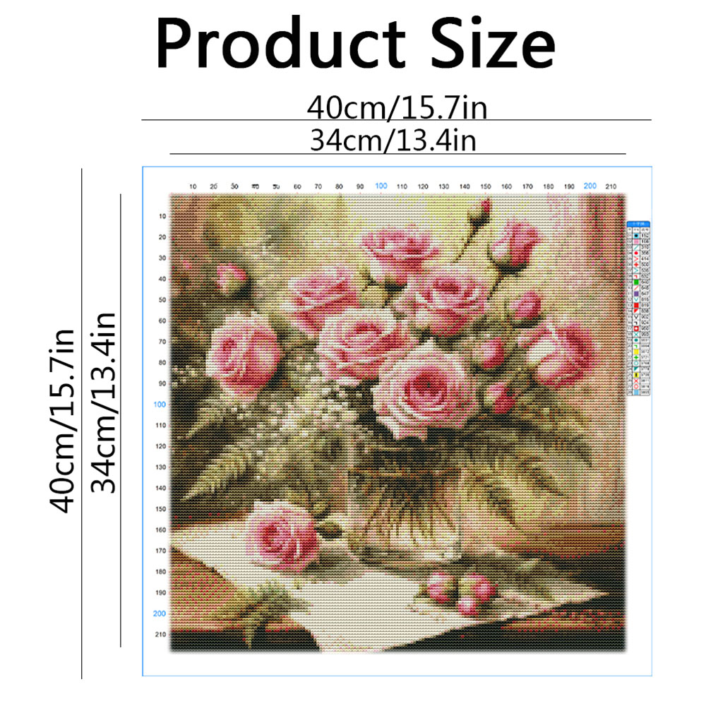 HUACAN Cross Stitch Kits Rose  – Embroidery Job recenzja i cena