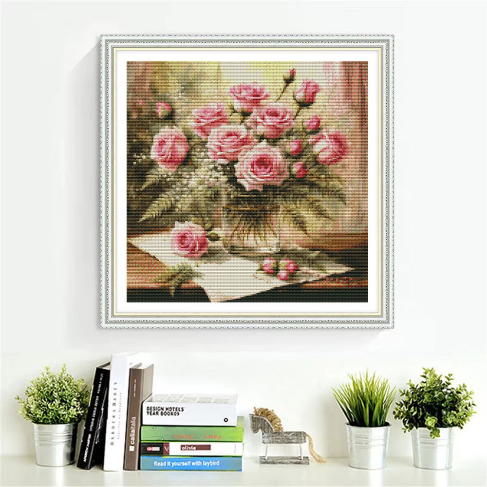 HUACAN Cross Stitch Kits Rose  – Embroidery Job recenzja i cena