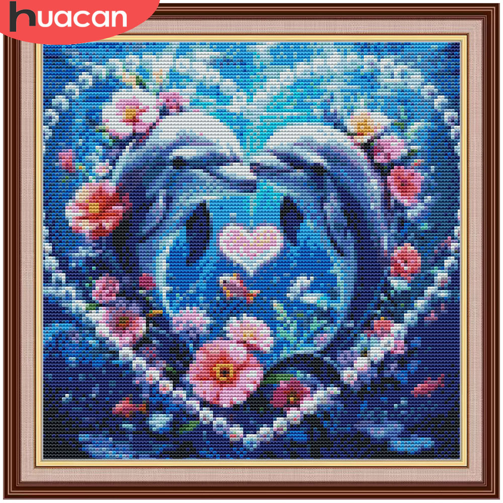HUACAN Cross Stitch Sets Dolph – Embroidery Job recenzja i cena