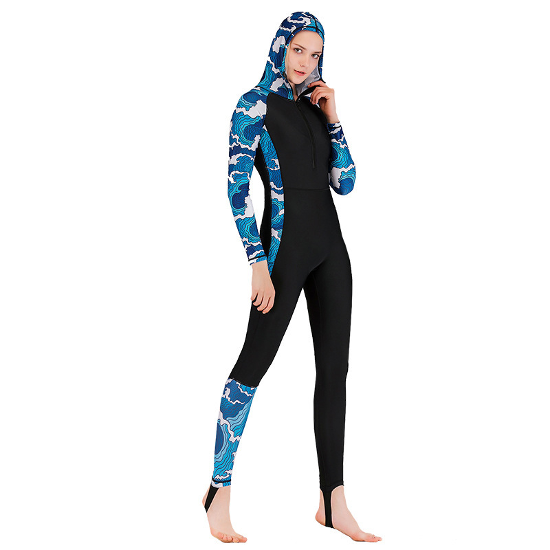Full Body Swim Dive Skin Suit  – Embroidery Zip Up Hoodie recenzja i cena