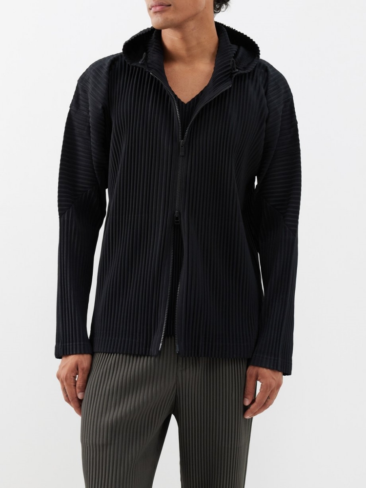 Miyake Pleated Men Zip-up Plis – Embroidery Zip Up Hoodie recenzja i cena