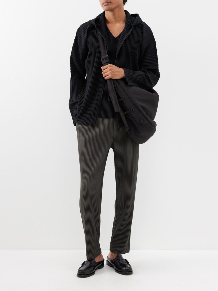 Miyake Pleated Men Zip-up Plis – Embroidery Zip Up Hoodie recenzja i cena