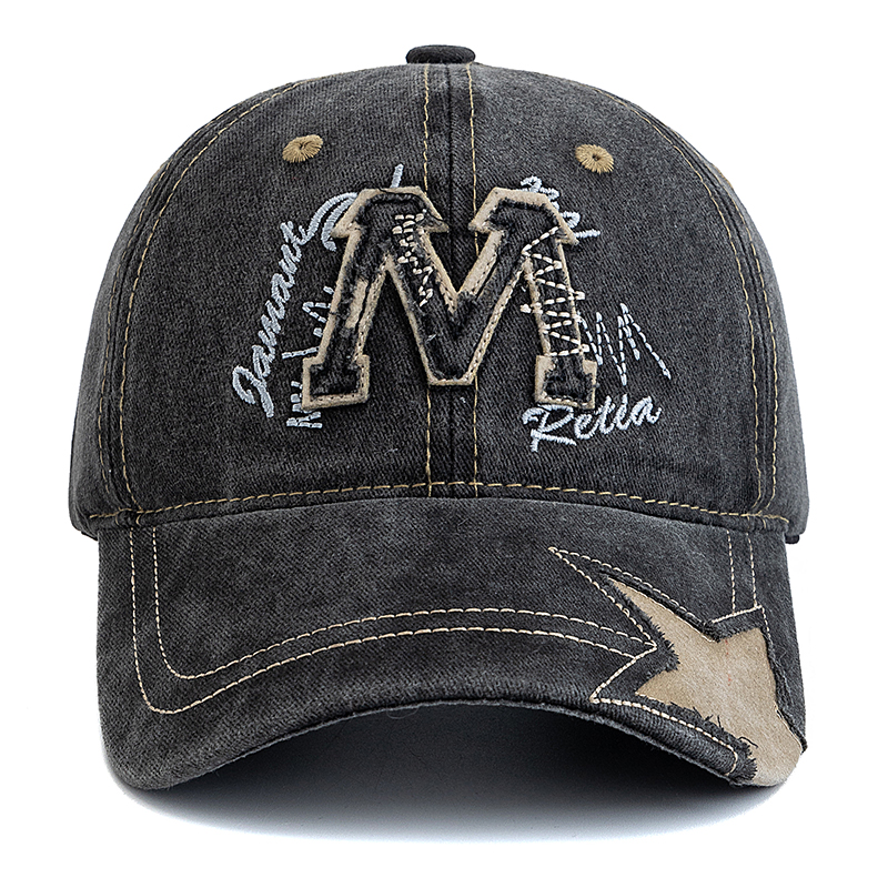 Hot Sale Unisex Retro Baseball – Embroidery Letter M recenzja i cena